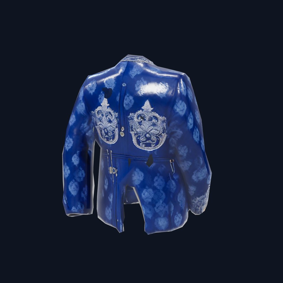 Royal Blue Embroidered Jacket model pack